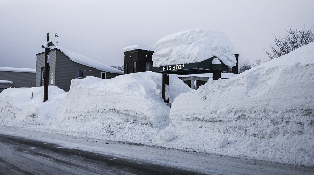 huge amounts of snow on Hokkaido
