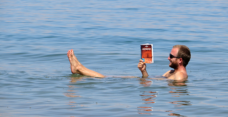 floating in the dead sea