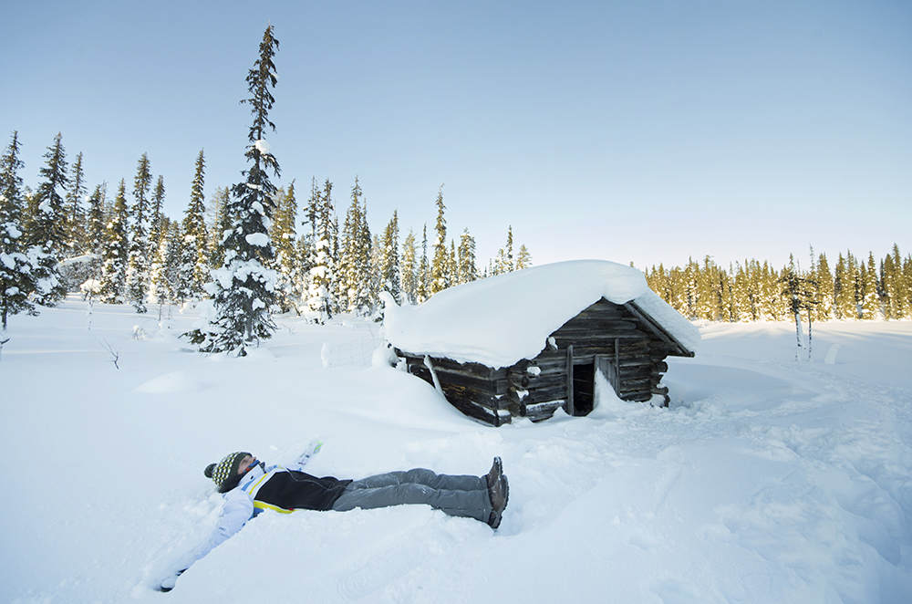 Chris enjoying the deep powder snow