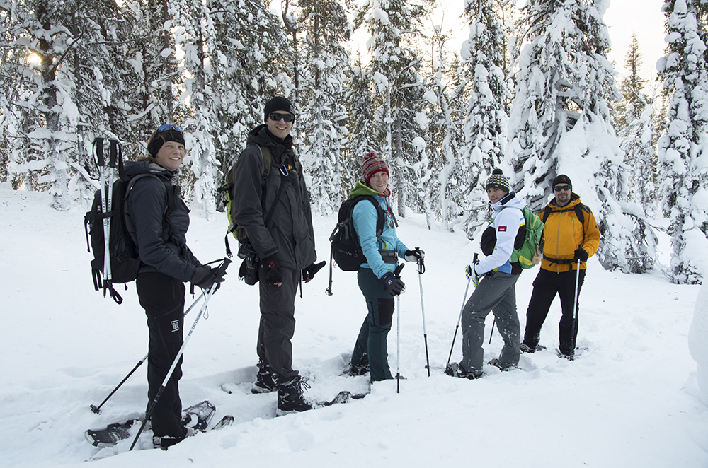 snowshoeing through winter wonderland