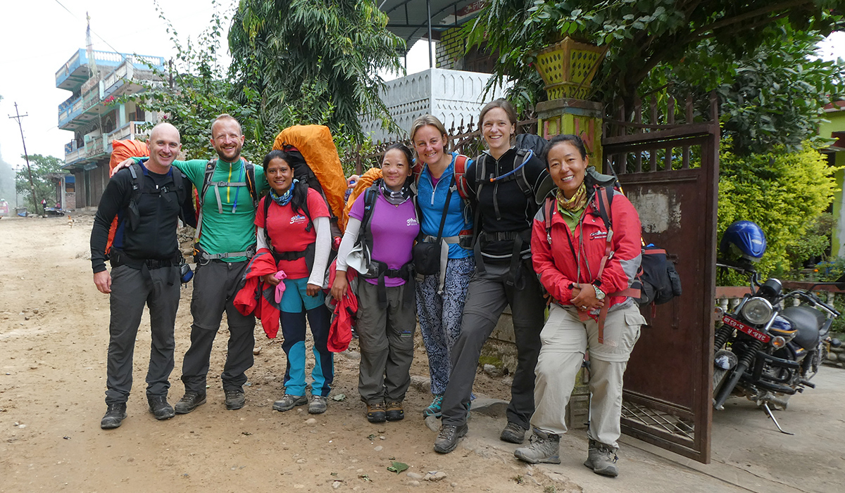 our little hiking group - us four with our guide Dawa (right) and our two assistants Laxmie and Kalpana