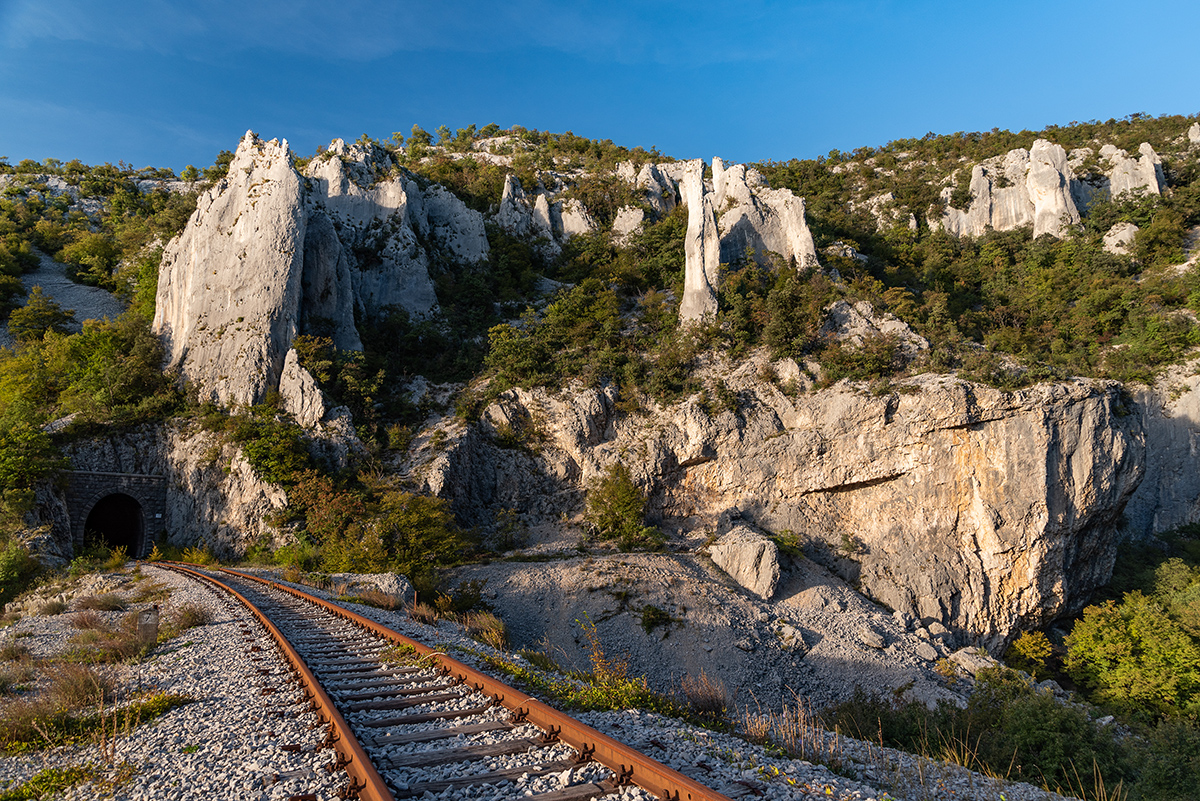 abandoned railway tracks in the Učka National Park