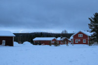 at Äkäslompolo. In the background the skiing mountain Ylläs