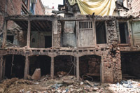 damaged buildings from the earthquake 2015 in Patan